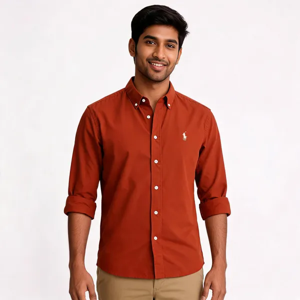 Rust_Button_Down_Shirt_For_Men