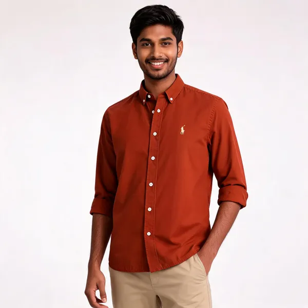Rust_Button_Down_Shirt_For_Men