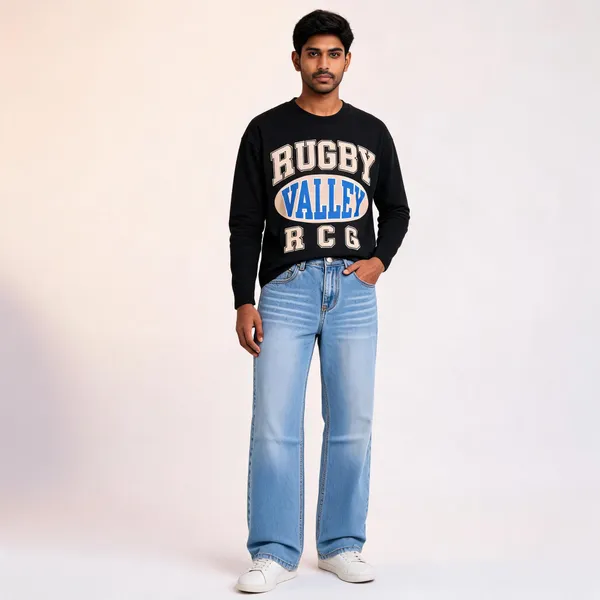 Black_Graphic_Top_And_Blue_Jeans_Set_For_Boys