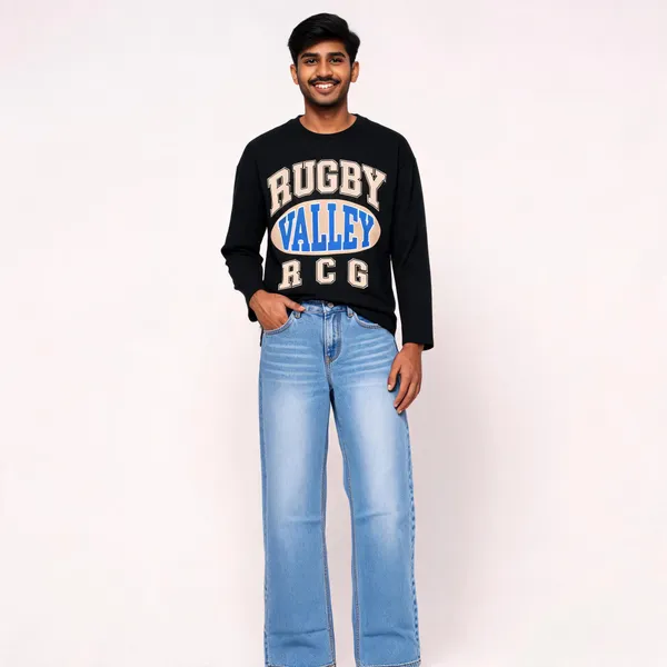 Black_Graphic_Top_And_Blue_Jeans_Set_For_Boys