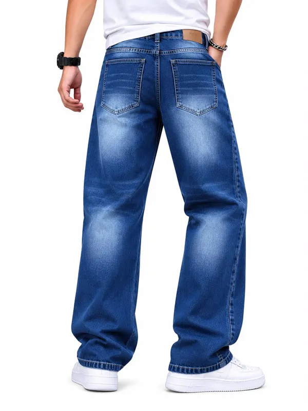 Blue_Baggy_Straight_Fit_Jeans_For_Men