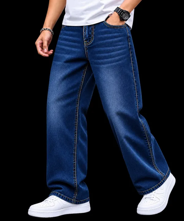Blue_Baggy_Straight_Fit_Jeans_For_Men