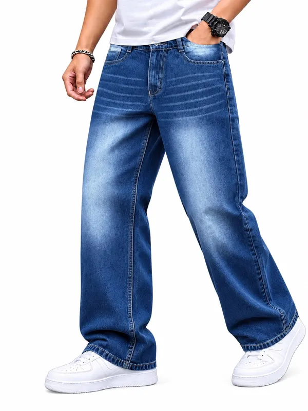 Blue_Baggy_Straight_Fit_Jeans_For_Men