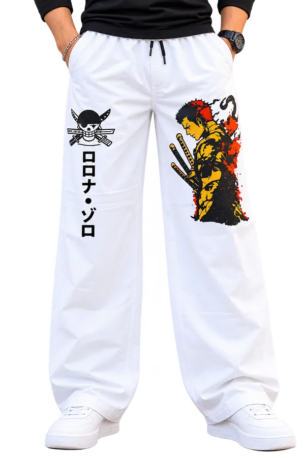 White_Wide_Leg_Printed_lower_for_Men