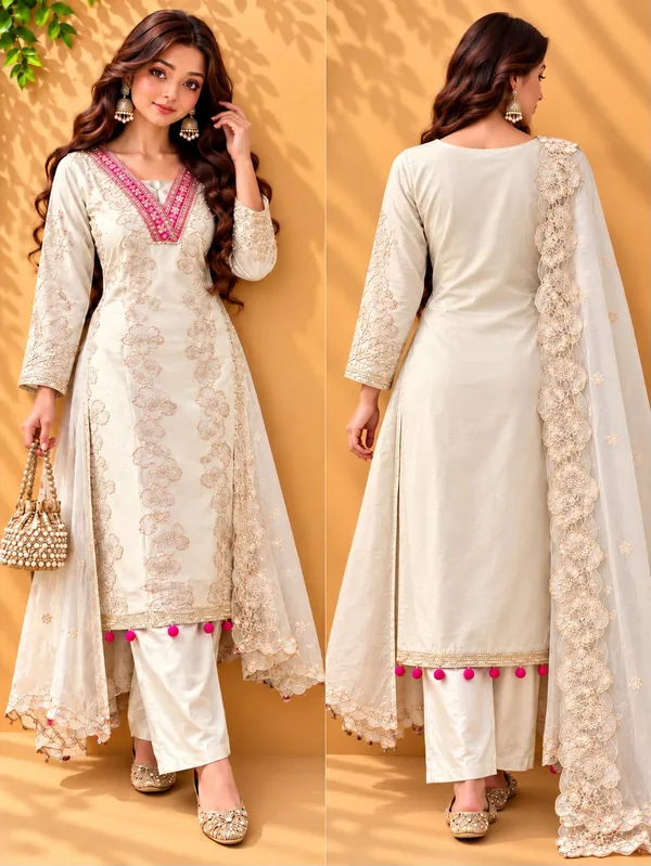 WHITE_SILK_PANT_SUIT_Set_For_Women