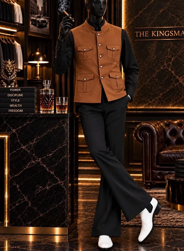 Coti_Shirt_With_Boot_Cut_Farmal_Pant_Set_(Mafia_Coti_Set)