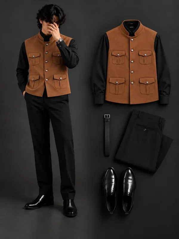Coti_Shirt_With_Boot_Cut_Farmal_Pant_Set_(Mafia_Coti_Set)