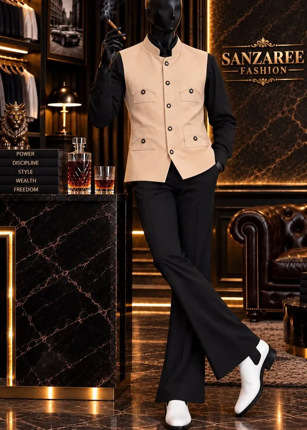 Coti_Shirt_With_Boot_Cut_Farmal_Pant_Set_(Mafia_Coti_Set)