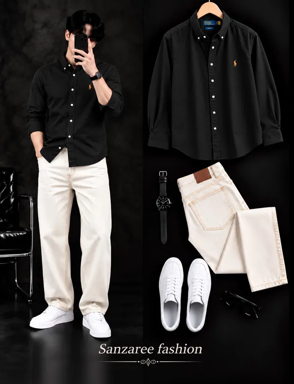 Black_Polo_Ralph_Lauren_Button_Down_Shirt_For_Men