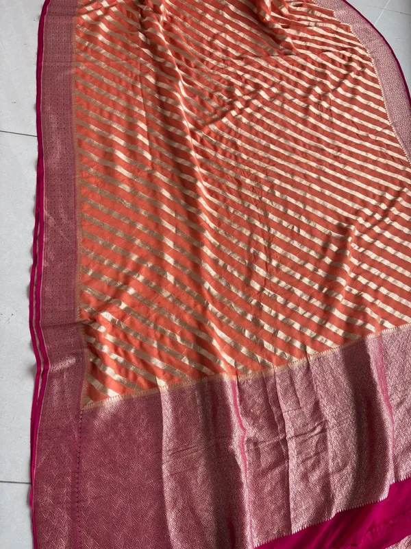 Orange_Woven_Striped_Saree_for_Women