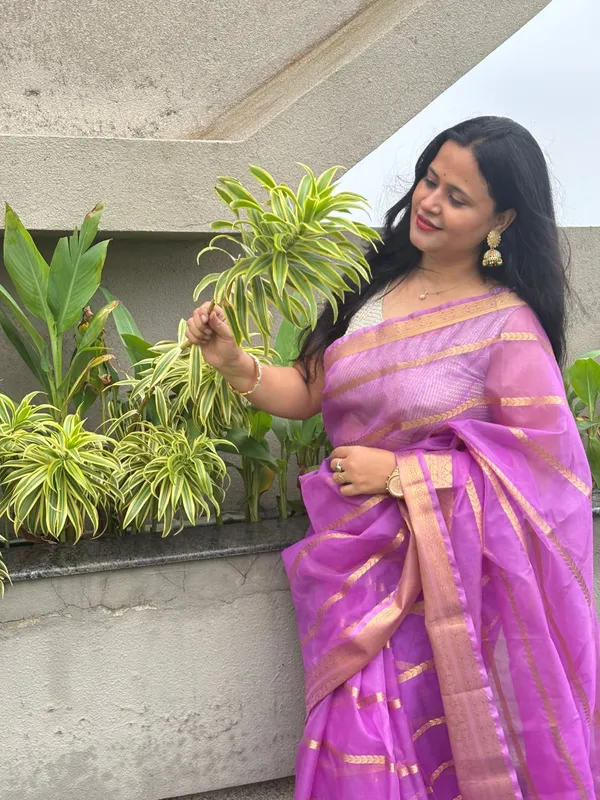 Purple_Organza_Striped_Saree_For_Women