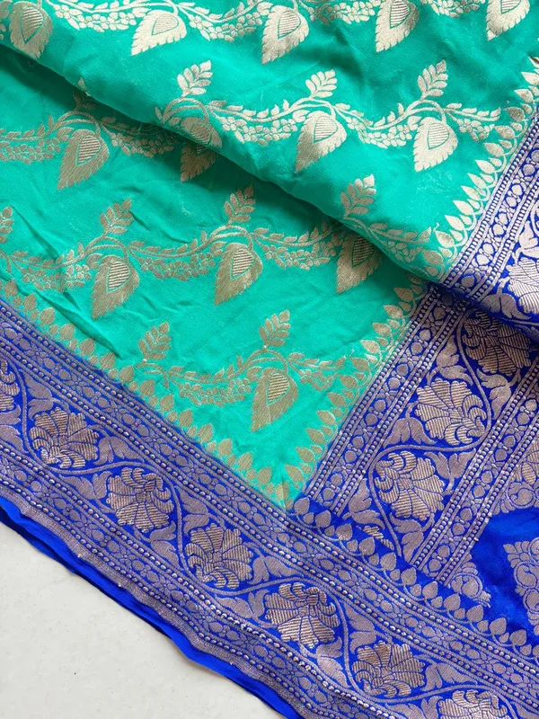 Green_And_Blue_Silk_Saree_For_Women