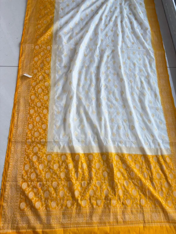White_And_Mustard_Floral_Saree_for_Women
