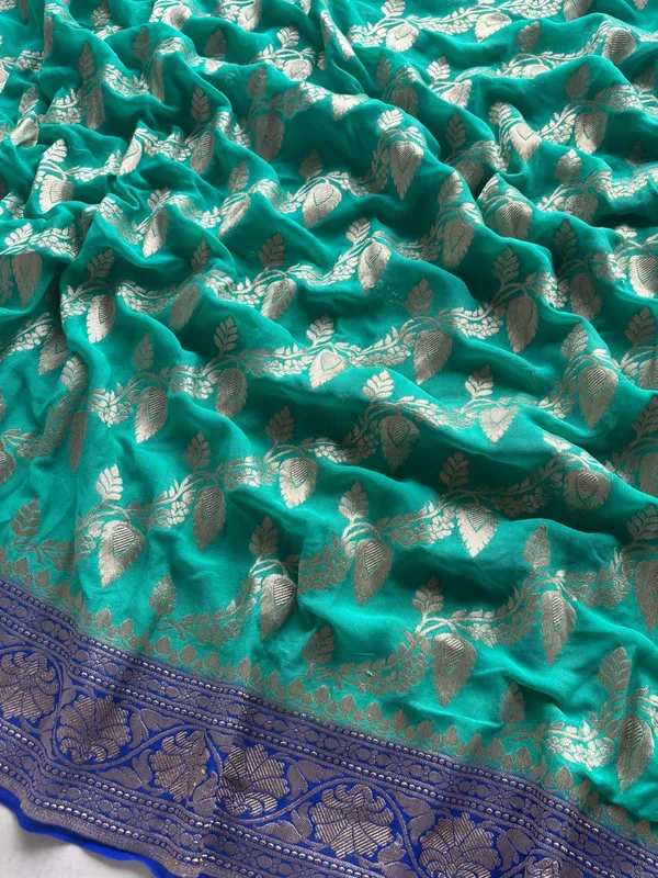 Green_And_Blue_Silk_Saree_For_Women