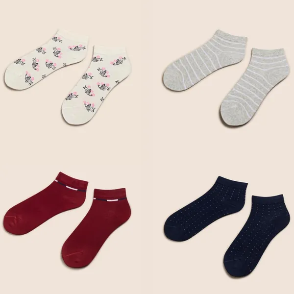 Multicolor_Cotton_Low_Cut_Seamless_Socks_For_Women_Pack_Of_4