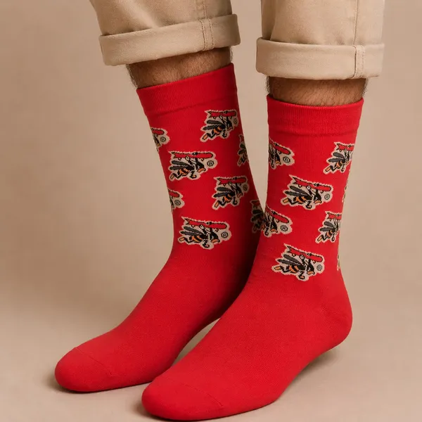 Red_Cotton_Crew_Length_Socks_For_Men_Pack_Of_2