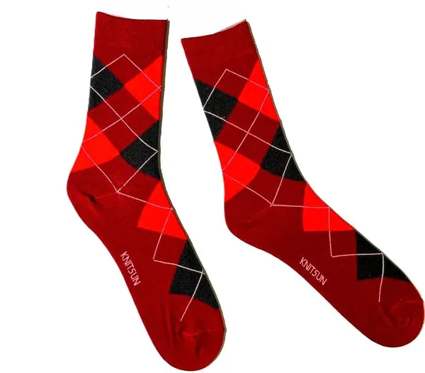Black_Cotton_Argyle_Crew_Socks_For_Unisex_Pack_Of_2