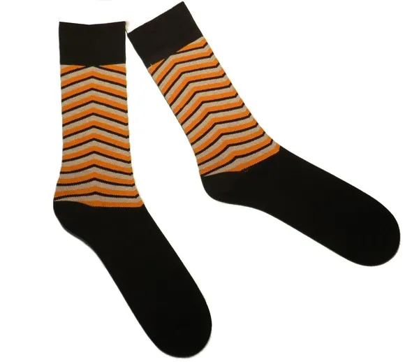 Orange_Cotton_Crew_Length_Socks_For_Unisex_Pack_Of_2