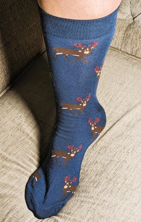 Black_Cotton_Reindeer_Crew_Socks_For_Women_Pack_Of_2