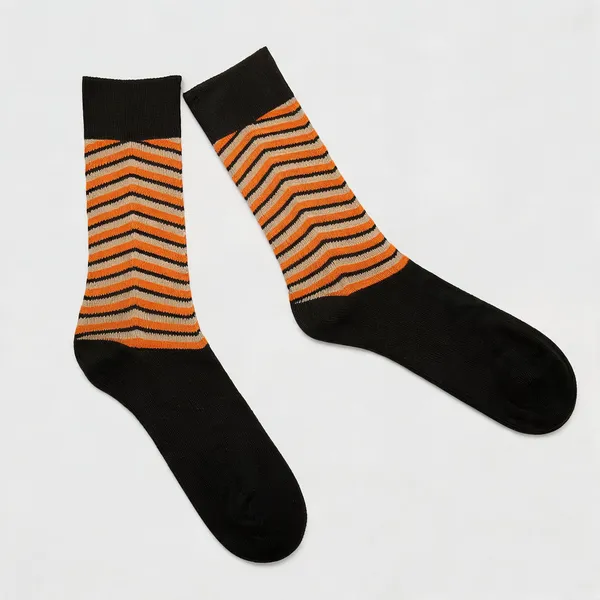 Orange_Cotton_Crew_Length_Socks_For_Unisex_Pack_Of_2