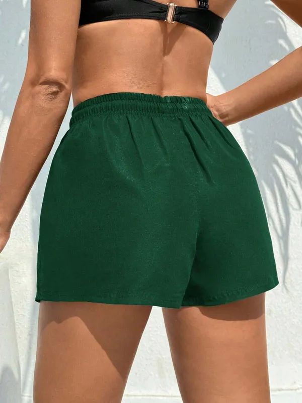 Green_Lycra_Regular_Casual_Shorts_For_Women