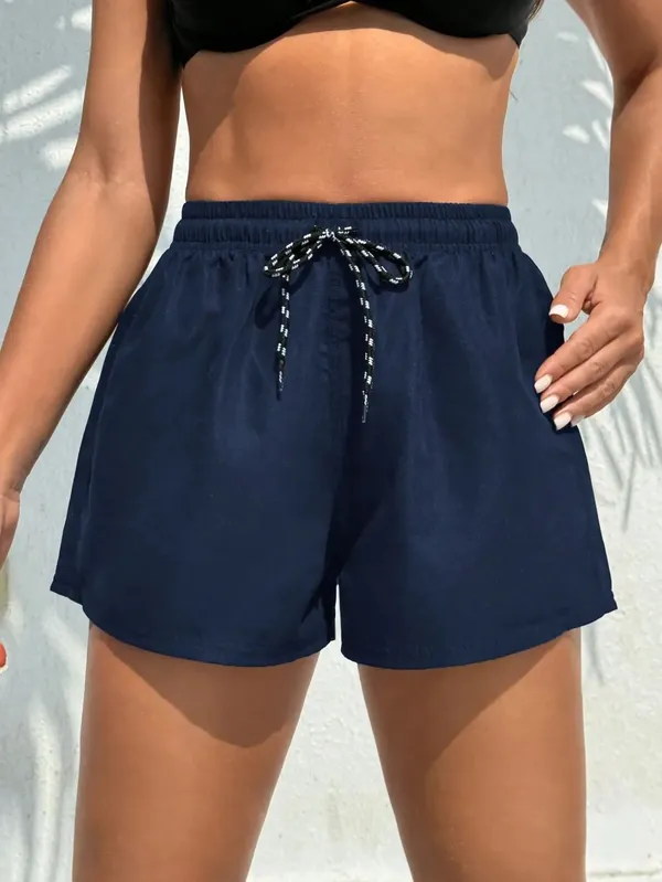 Blue_Lycra_Regular_Fit_Shorts_For_Women