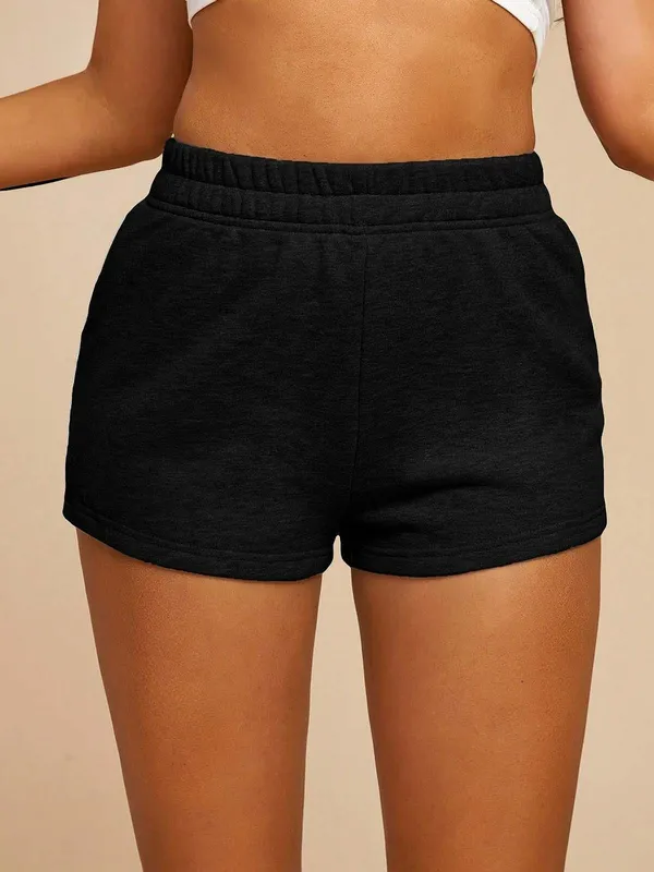 Pravaha_Black_Cotton_Solid_Cycling_Shorts_For_Women