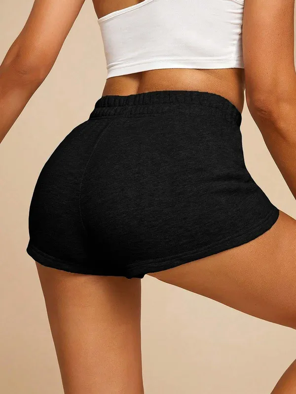 Pravaha_Black_Cotton_Solid_Cycling_Shorts_For_Women