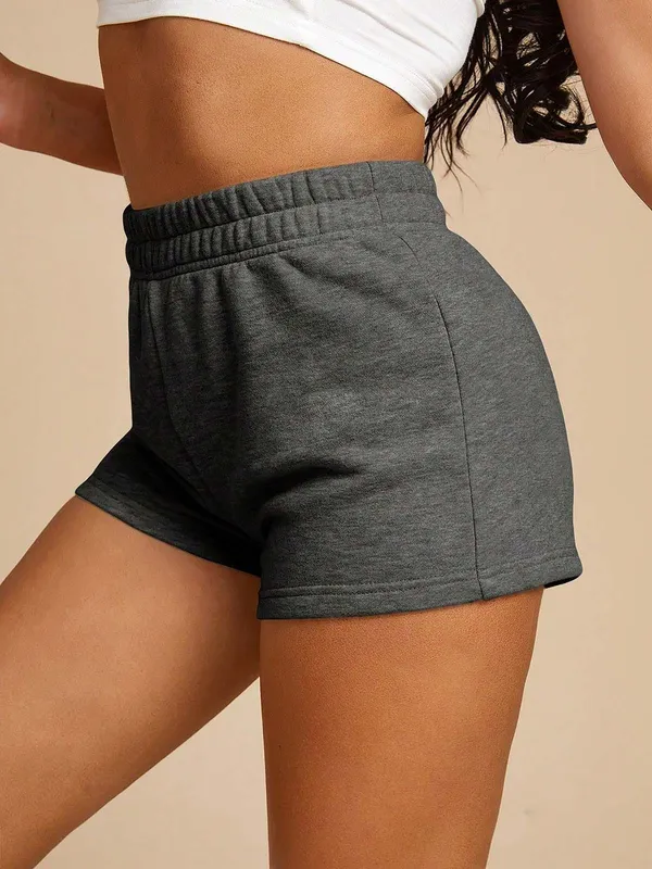 Pravaha_Grey_Cotton_Solid_Cycling_Shorts_For_Women