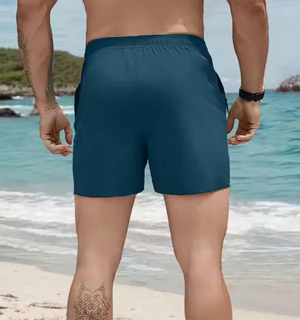 Pravaha_Blue_Lycra_Solid_Reversible_Beach_Shorts_For_Men