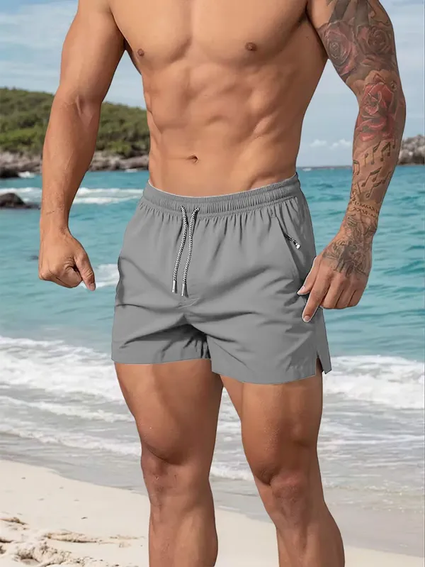Pravaha_Grey_Lycra_Solid_Reversible_Beach_Shorts_For_Men