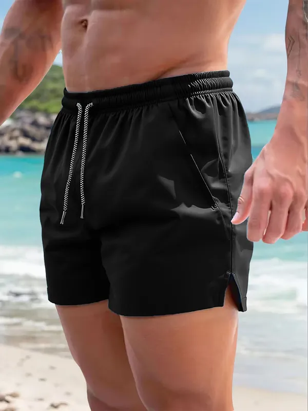 Pravaha_Black_Lycra_Reversible_Beach_Shorts_For_Men