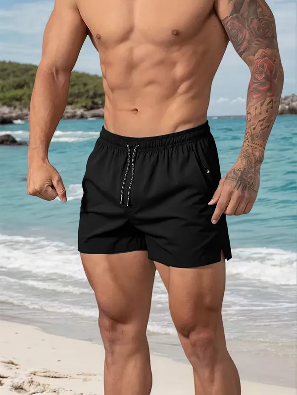 Pravaha_Black_Lycra_Reversible_Beach_Shorts_For_Men