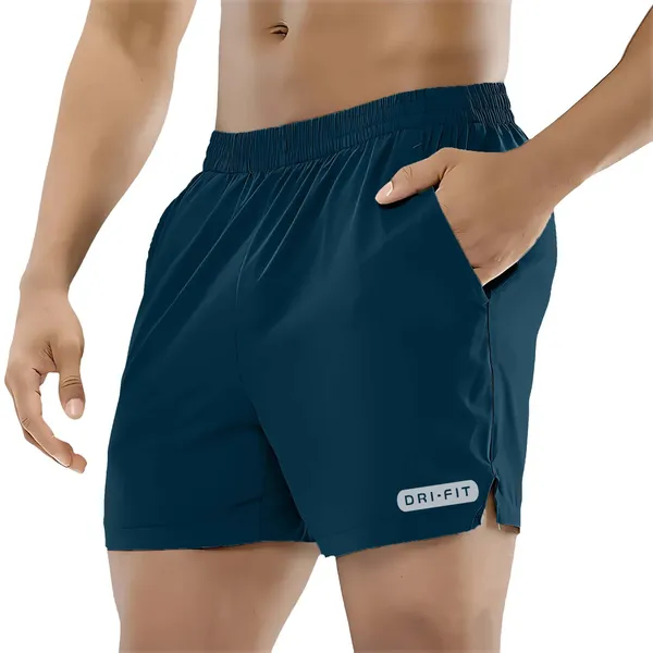 Blue_Lycra_Regular_Fit_Shorts_For_Men