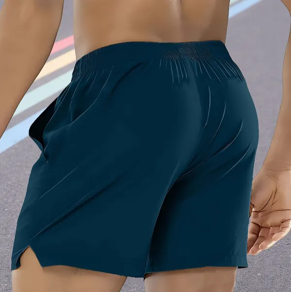 Blue_Lycra_Regular_Fit_Shorts_For_Men