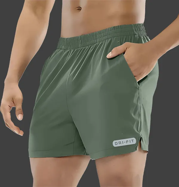 Green_Lycra_Regular_Fit_Shorts_For_Men