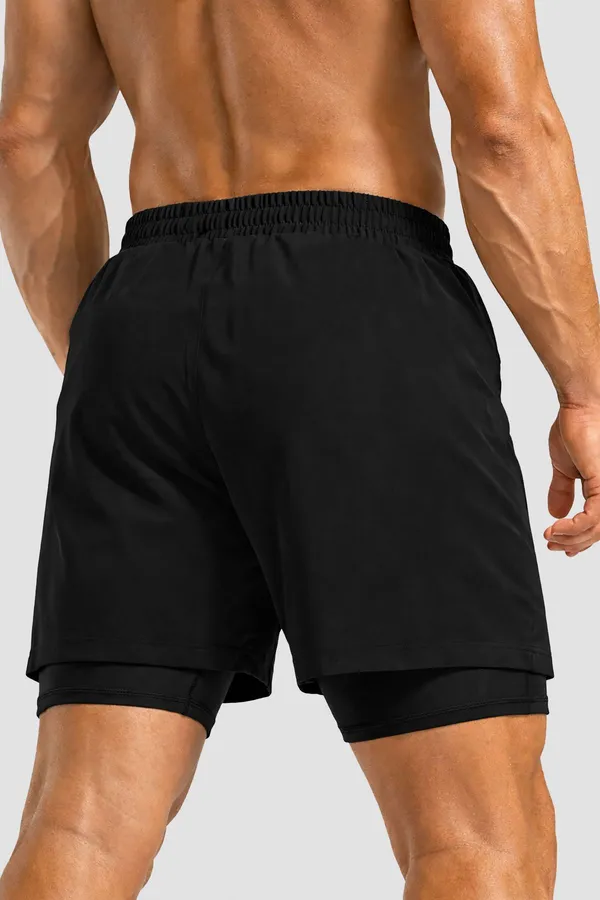 Pravaha_Black_Polyester_Regular_Fit_3_Pocket_Gym_Shorts_For_Men