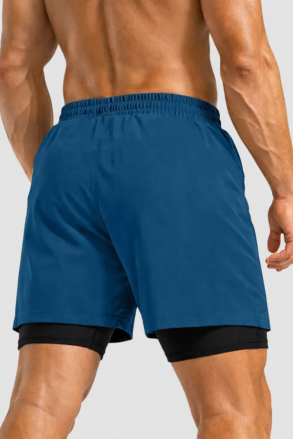 Pravaha_Blue_Polyester_2_In_1_Solid_Gym_Shorts_For_Men