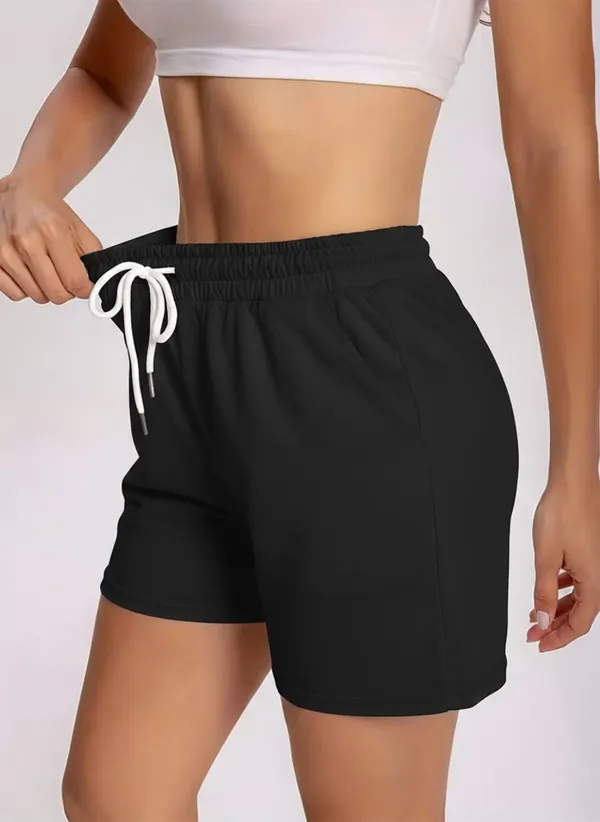 Black_Polyester_Regular_Shorts_For_Women