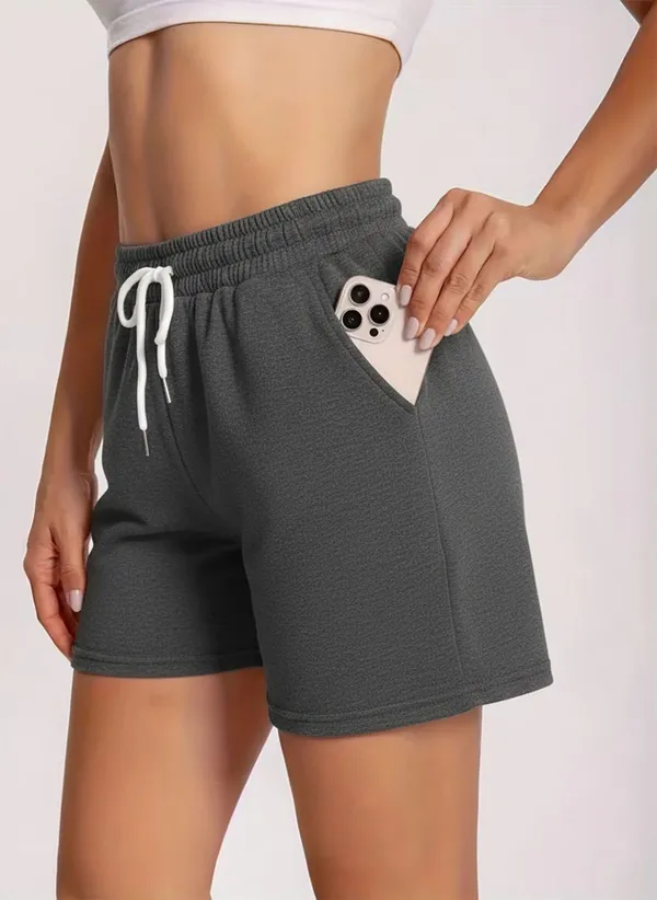 Dark_Grey_Polyester_Regular_Solid_Shorts_For_Women