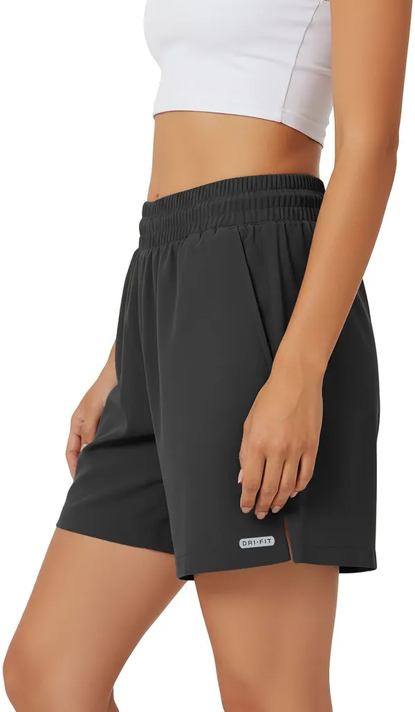 Dark_Grey_Polyester_Regular_Shorts_For_Women
