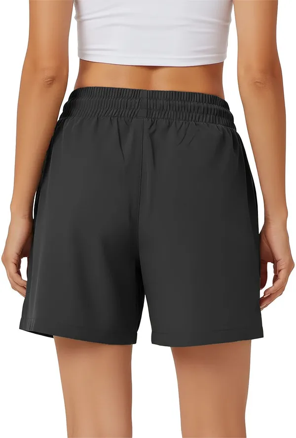 Dark_Grey_Polyester_Regular_Shorts_For_Women