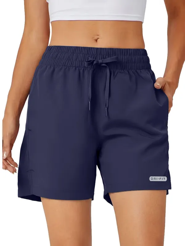 Blue_Polyester_Regular_Shorts_For_Women