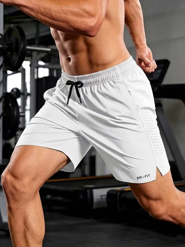 White_Lycra_Printed_Regular_Shorts_For_Men