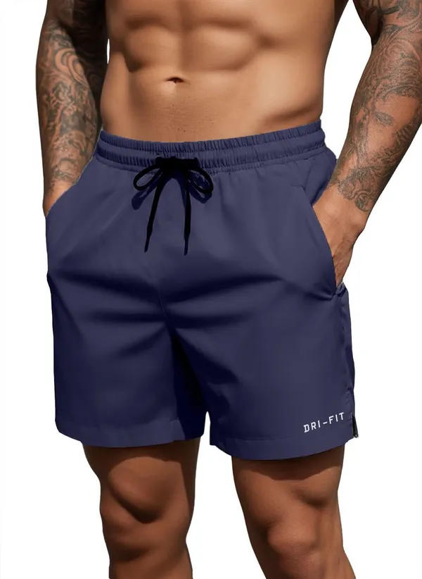 Pravaha_Blue_Lycra_Regular_Gym_Shorts_For_Men