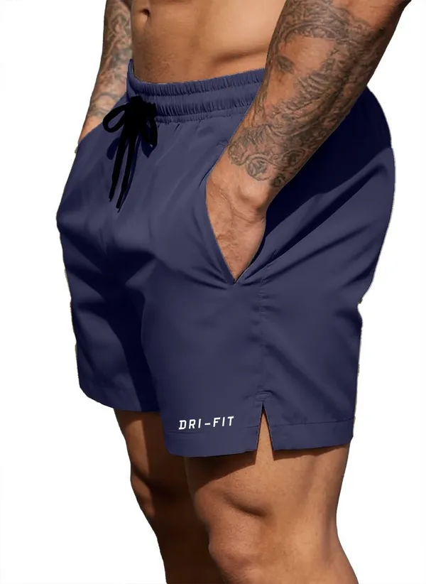 Pravaha_Blue_Lycra_Regular_Gym_Shorts_For_Men