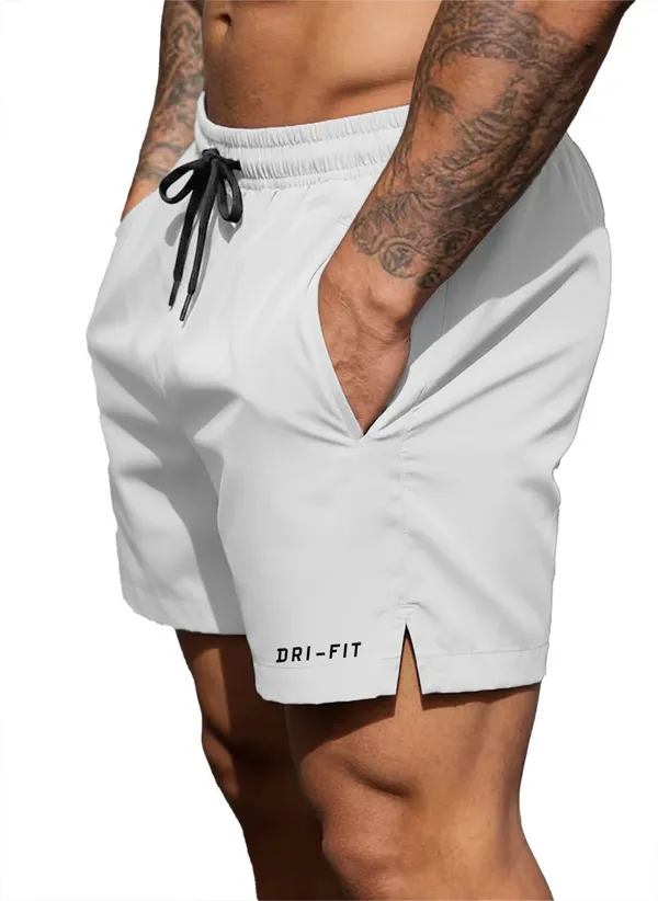 Pravaha_White_Lycra_Regular_Fit_Gym_Shorts_For_Men