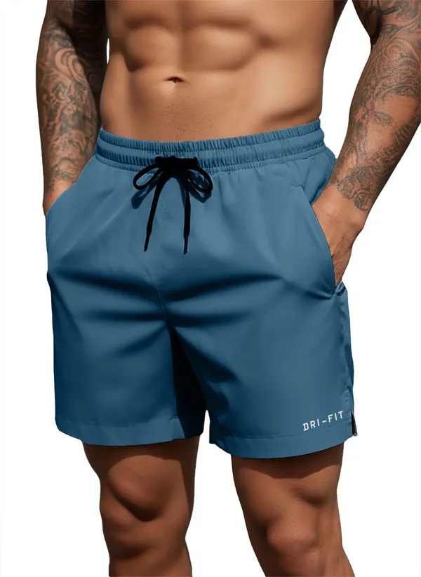 Pravaha_Blue_Lycra_Regular_Gym_Shorts_For_Men