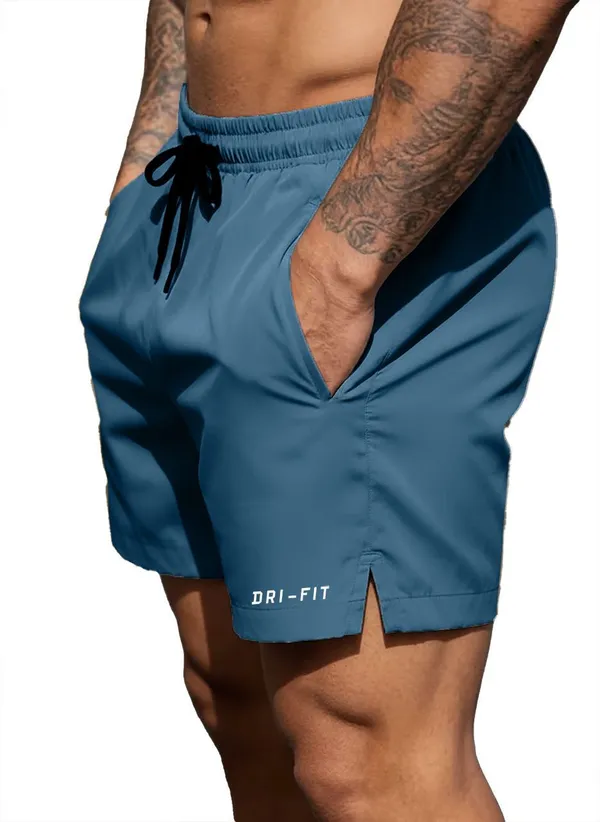 Pravaha_Blue_Lycra_Regular_Gym_Shorts_For_Men