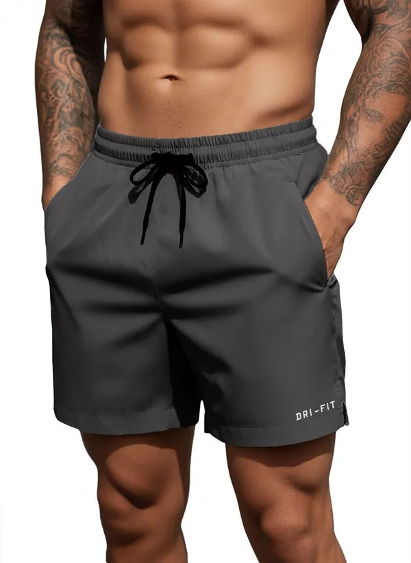 Pravaha_Dark_Grey_Lycra_Regular_Gym_Shorts_For_Men